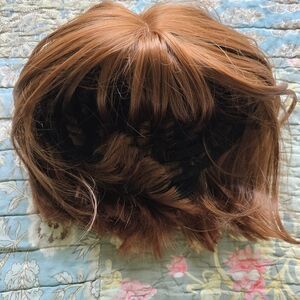 Short Bob with Bangs Synthetic Wig, Red 11" Like New